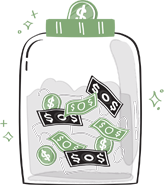Donation jar illustration