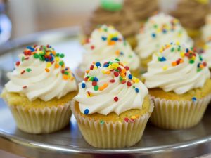 Cupcakes with sprinkles as a snack for meetings