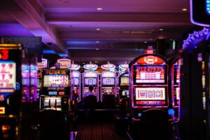 Casino slot machines all lit up!
