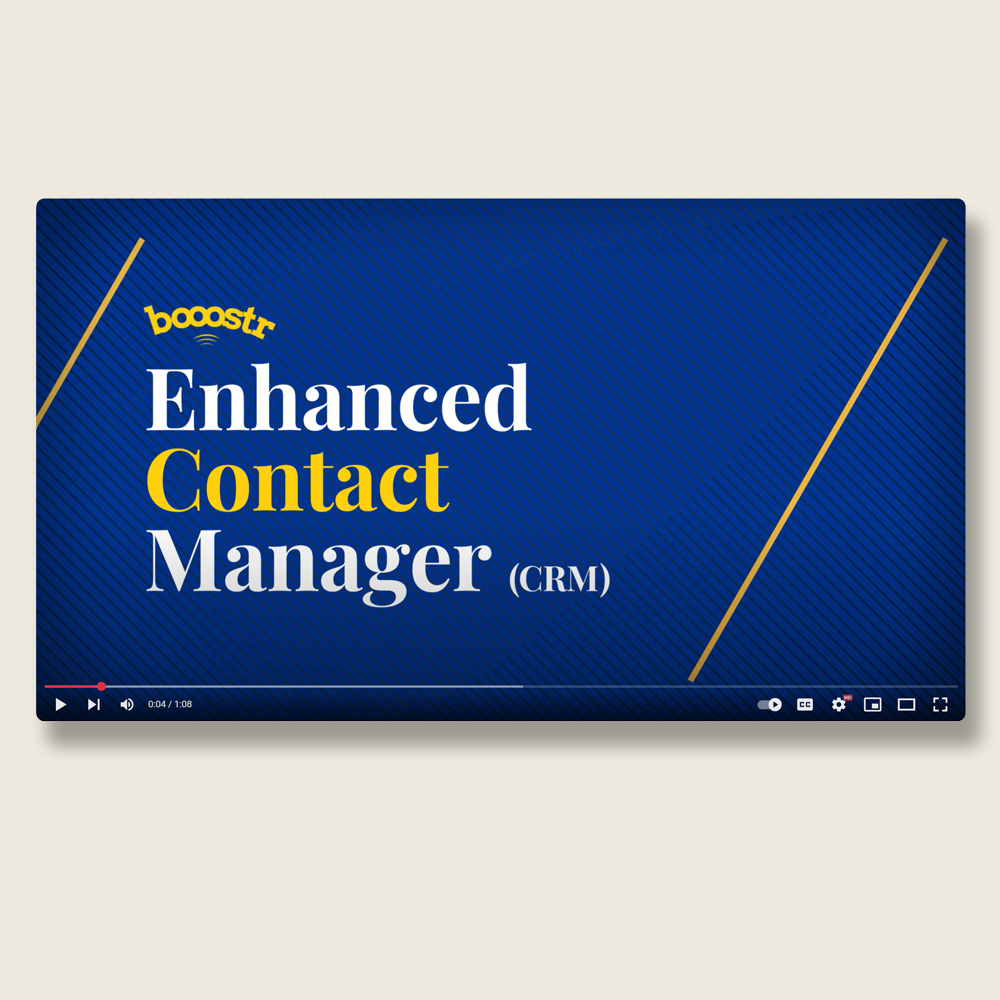 NEW! Booostr Contact Manager CRM video overview.